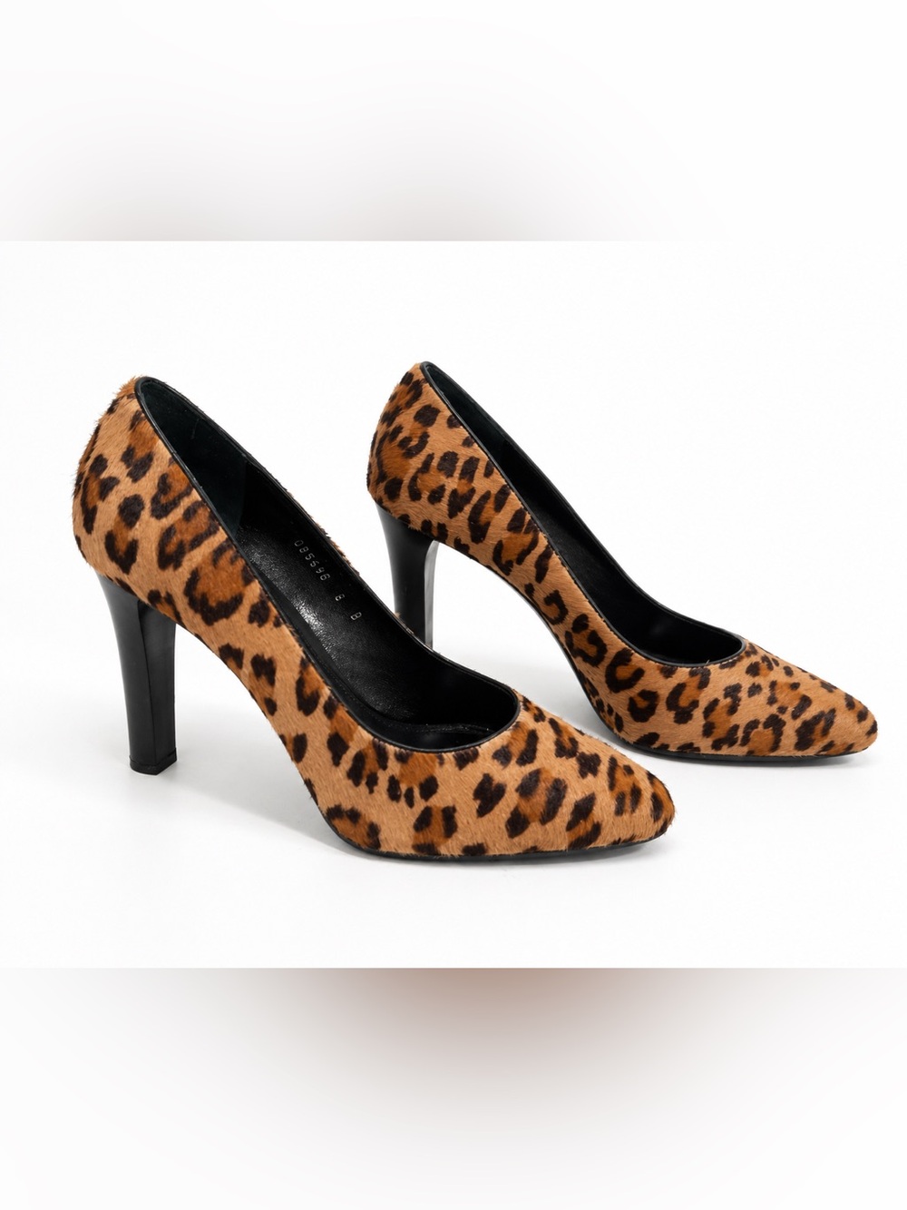 Ralph Lauren purple lable Collection Leopard Calf Hair Heels Pumps 8B Italy